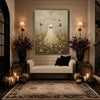 Vintage Ghost Wildflower Meadow Butterfly Halloween Framed Wall Art Print