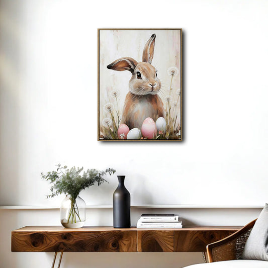 Bunny Dandelion Easter Egg Canvas Print