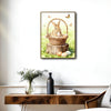 Watercolor Bunny Basket Easter Eggs Butterfly Tree Stump Canvas Wall Art