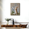 Vintage Standing Bunny Bluebell Butterflies Easter Eggs Canvas Wall Art