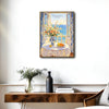 Mediterranean Ocean Window Still Life Canvas Wall Art Floral Quote Summer Home Decor