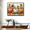 Watercolor Pumpkin Sunflower Autumn Harvest Framed Wall Art Print