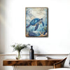 Blue Sea Turtle Antique Nautical Map Ocean Wall Art