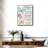 To My Daughter Canvas Print from Mom, Watercolor Butterfly Inspirational Letter Wall Art Gift
