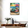 Beach Jeep Sunset Ocean Positive Inspirational Quote Framed Wall Art