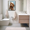 Cute Golden Doodle Bath Time Canvas Wall Art Funny Bathroom Decor