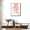 She Believed She Could So She Did Framed Motivational Wall Art Pink Watercolor Quote Print