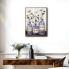 Farmhouse Bathroom Canvas Wall Art, Lavender Purple Jars Cotton Flower Relax Soak Unwind Spa Poster