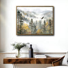 Soaring Eagle Misty Mountain Forest Canvas Wall Art Rustic Cabin Horizontal Decor