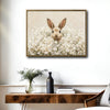 Bunny White Wildflower Field Canvas Wall Art