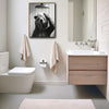 Funny Bear Showering Canvas Wall Art Black White Bathroom Wall Hanging