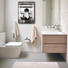 Glam Afro Woman Bathtub Canvas Print, Believe In Yourself Paris Eiffel Tower Motivational Bathroom Wall Art