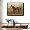 Vintage Brown Horse Antique Landscape Framed Wall Art Print