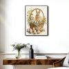 Watercolor Bunny Easter Basket Floral Canvas Wall Art
