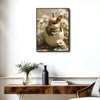Baby Bunny in Cracked Eggshell White Daisies Canvas Wall Art