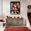 Funny Santa On Toilet With Toilet Paper Framed Wall Art Christmas Decoration