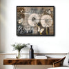 Neutral Dandelion Butterfly Wall Print, Just Breathe Motivational Saying Canvas for Bedroom Bathroom Decor