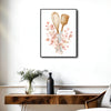 Watercolor Baking Utensils Pink Eucalyptus Framed Wall Art Print