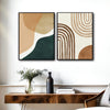 Set of 2 Neutral Arch & Organic Shape Boho Abstract Canvas Wall Art
