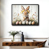 Floral Crown Winking Easter Bunny Canvas Wall Art