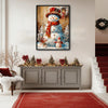Vintage Big and Little Snowmen Rustic Christmas Framed Wall Art
