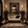 Vintage Stacked Pumpkin Jack‑O‑Lantern Halloween Framed Wall Art Print