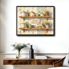 Rustic Herb Plant Kitchen Shelf Wall Decor Canvas Print