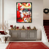 Santa With Kittens In Christmas Stockings Cute Pet Christmas Framed Wall Art