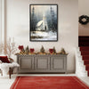Snowy Winter Church Framed Wall Art Vintage Oil Painting Christmas Print