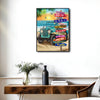 Beach Jeep Sunset Ocean Positive Inspirational Quote Framed Wall Art