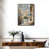 Rustic Motivational Wall Decor, Wild Daisies Wildflowers Bucket Hummingbird “Start Each Day With A Grateful Heart” Canvas Art, Vertical Country Farmhouse Religious Floral Artwork