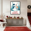 Snowman Deer Bird Merry Christmas Framed Wall Art Christmas Decoration