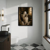 Funny Ghost Reading Newspaper On Toilet Halloween Framed Wall Art Print