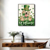 St Patricks Day Golden Retriever Welcome Canvas Wall Art