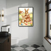 Mother Baby Bunny Painting Easter Eggs Country Watercolor Canvas Wall Art