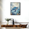 Blue Sea Turtle Antique Nautical Map Ocean Wall Art