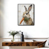 Vintage Bunny Eating Carrot Neutral Canvas Wall Art