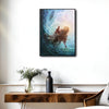Inspirational Jesus Reaching Hand Wall Print, Christ Saving In Storm Waves Faith‑Based Christian Canvas Decor