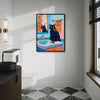 Wash Your Paws Black Cat Bathroom Canvas Wall Art
