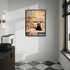 Funny Black Cat Bath Canvas Art | Whimsical Bathroom Wall Decor