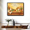 Bless The Food Before Us Amen Canvas Wall Art, Rustic Kitchen Bible Quote Print