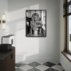 Funny Lion On Toilet Reading Newspaper Canvas Wall Art Cool Bathroom Decor