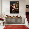 Vintage Santa Reading Book Framed Wall Art Oil Painting Christmas Print