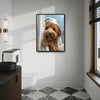 Cute Golden Doodle Bath Time Canvas Wall Art Funny Bathroom Decor