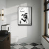 Pitbull Peeking Curtain Are You Pooping Funny Quote Canvas Wall Art Black White Dog Bathroom Wall Decor