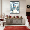 Let It Snow Snowman Framed Wall Art Cute Christmas Winter Farmhouse Print