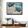 Coastal Sea Turtle Starfish Couple Wall Art with Love Quote