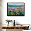 Vibrant Purple Wildflower Meadow Canvas Wall Art Impressionist Country Home Decor