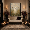 Vintage Ghost Wildflower Meadow Butterfly Halloween Framed Wall Art Print