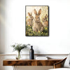 Three Bunnies Meadow Canvas Wall Art